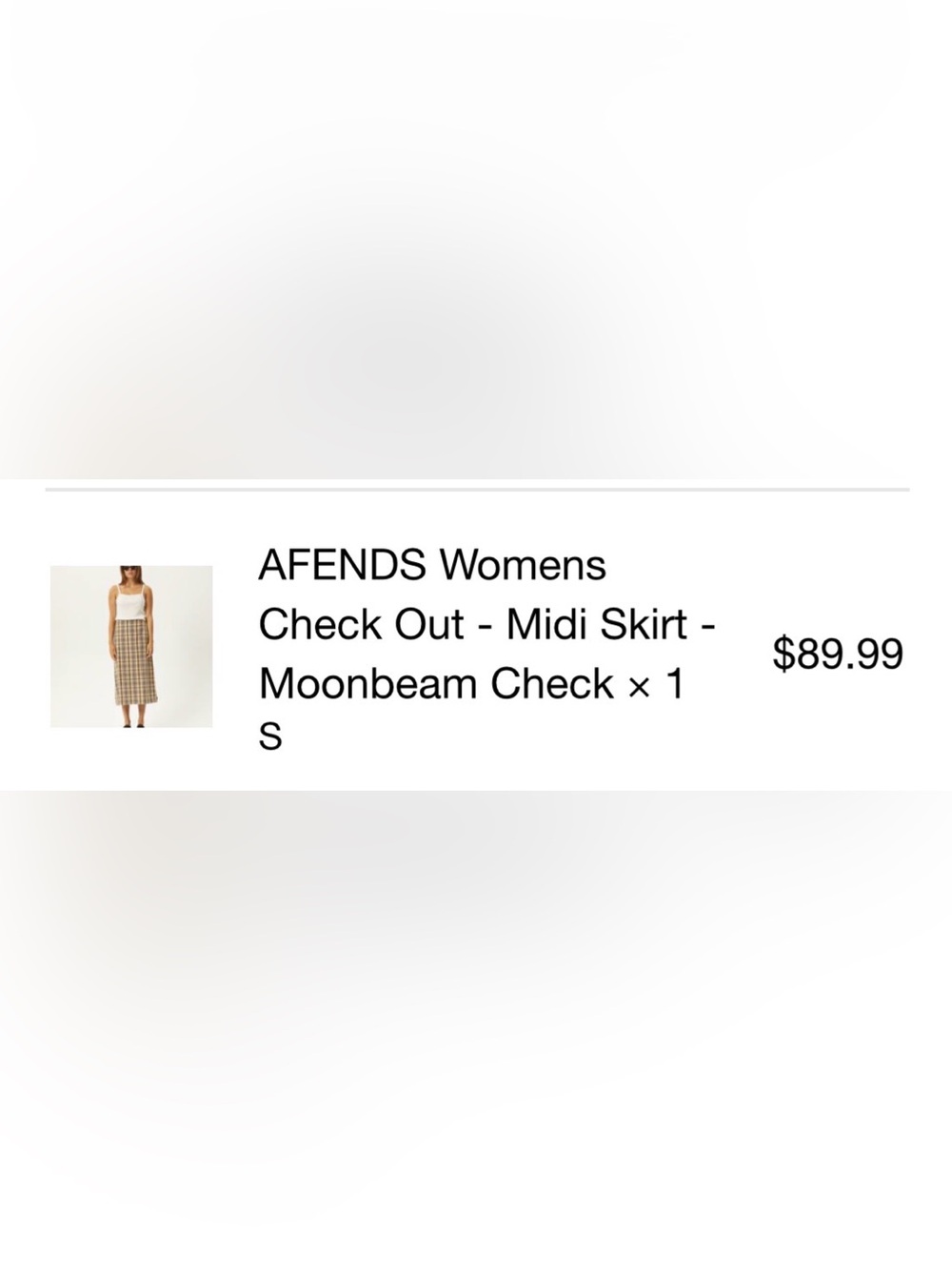 AFENDS Womens Check Out - Midi Skirt - Moonbeam Check size small